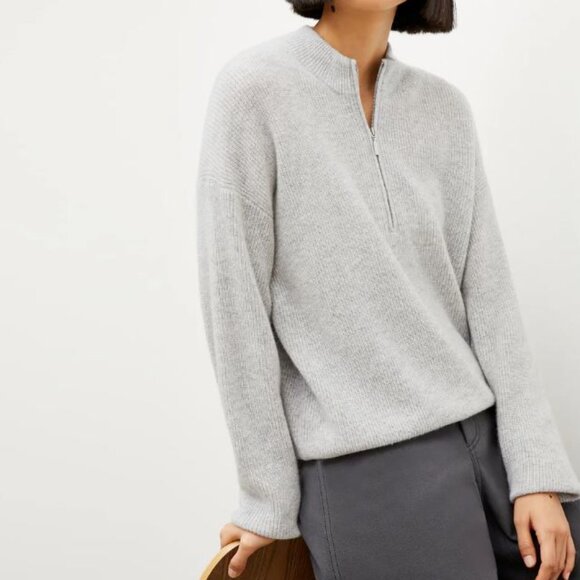 M.M. LaFleur The Cece  Half Zip Up Pullover Cashmere  Sweater  Sz XL - Picture 1 of 7